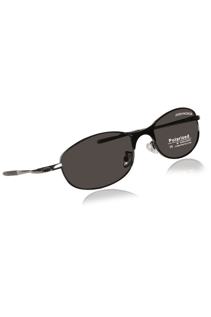 Jodykoes Legacy Sports Edition Metal Rectangular Sunglasses – UV400 Polarized (Black)