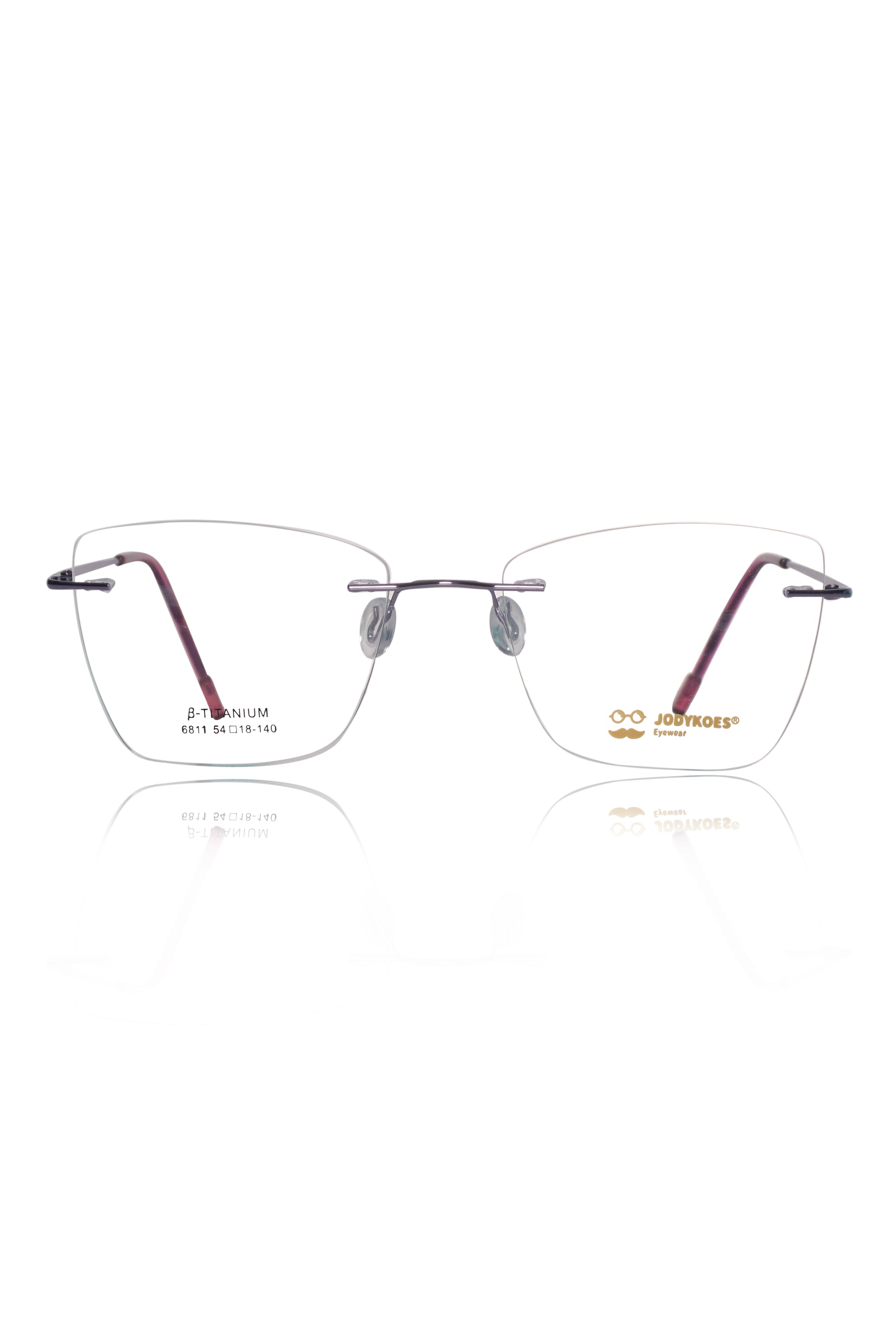 Jodykoes Cat Eye Premium Rimless Frame (Purple)