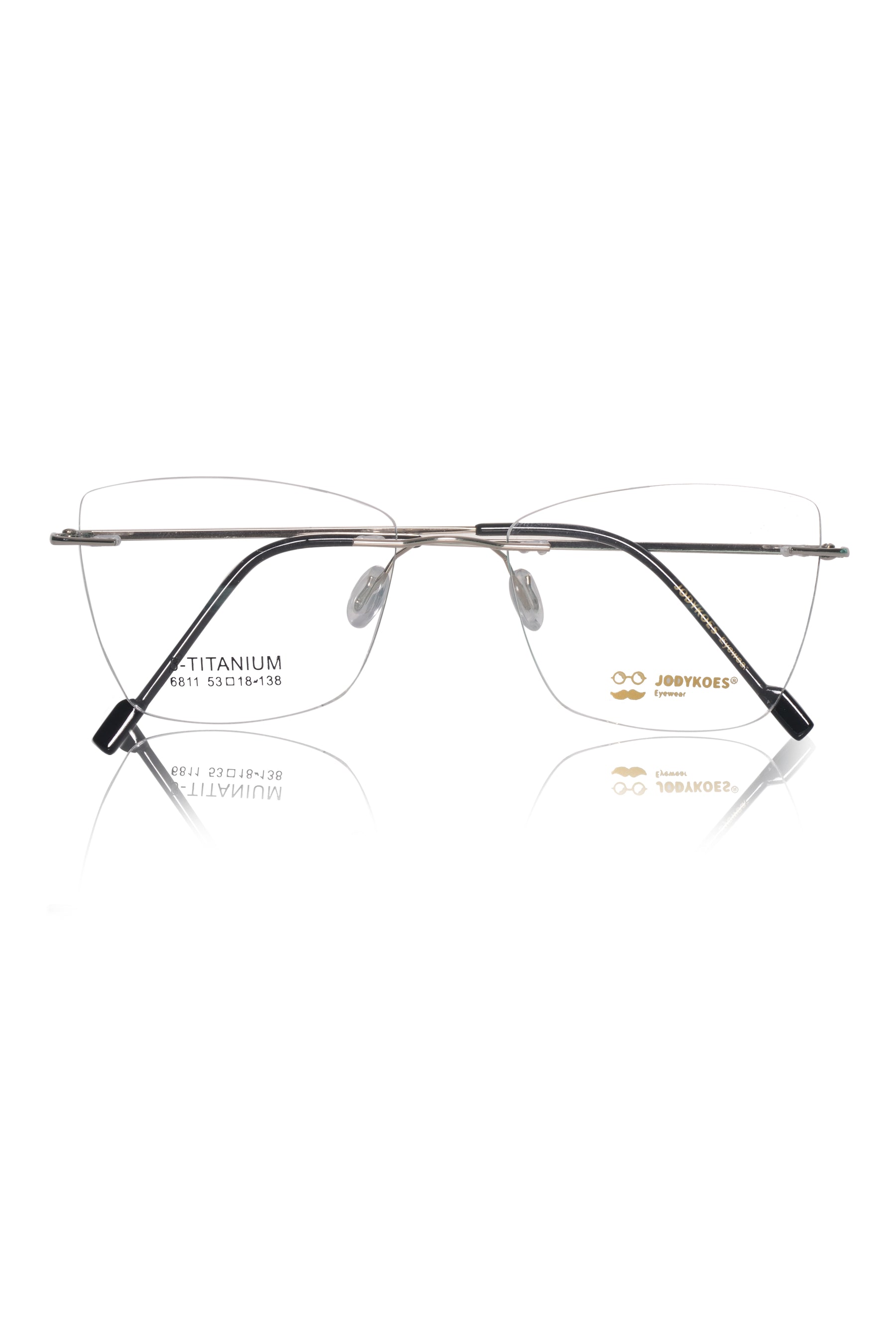 Jodykoes Cat Eye Premium Rimless Frame (Silver)