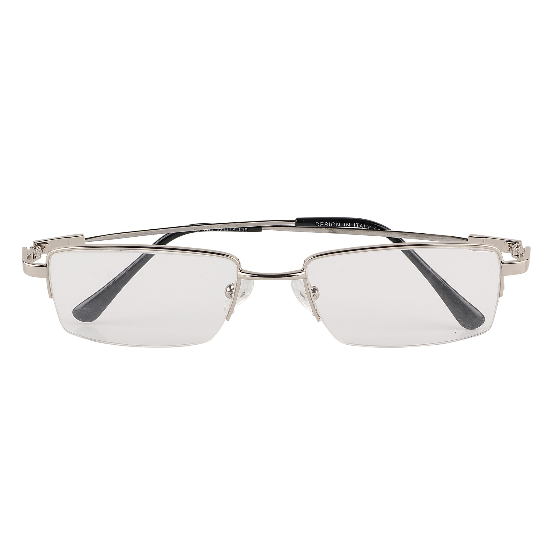 Jodykoes Flexible Arms Metal Half Rim Frame (Silver)