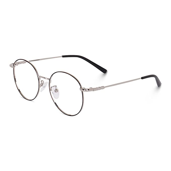 Jodykoes Stylish Looking Round Metal Frame (Black and Silver)