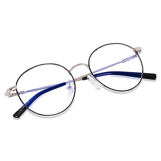 Jodykoes Stylish Looking Round Metal Frame (Black and Silver) - Jodykoes ®