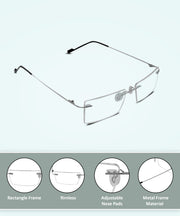 Jodykoes Rectangle Signature Rimless Frame