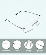 Jodykoes Rectangle Signature Rimless Frame