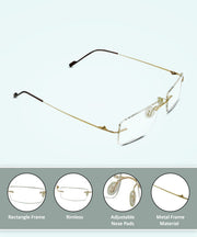 Jodykoes Rectangle Signature Rimless Frame