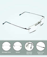 Jodykoes Rectangle Signature Rimless Frame